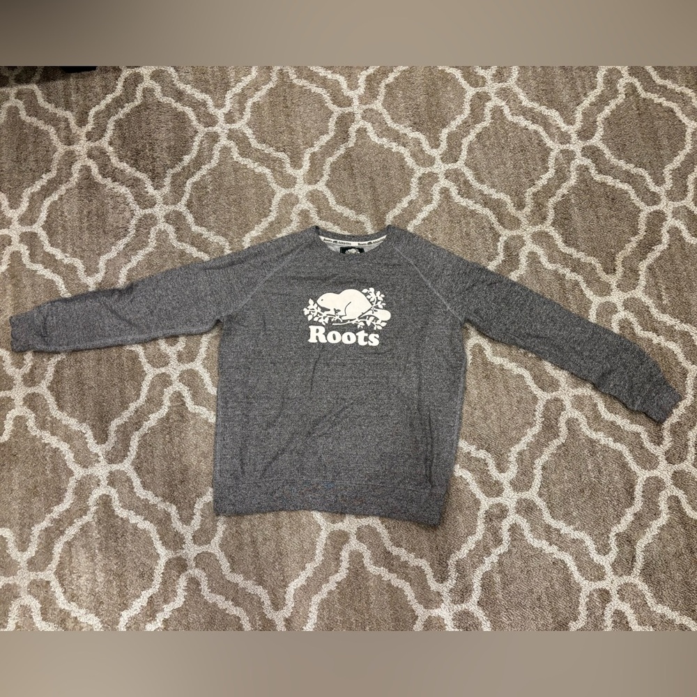 Roots Organic Original Crew Sweatshirt - Gray Size L